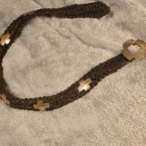 Chic Braided Belt with Silver Accents